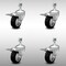 Service Caster 3.5 Inch SS Black Poly Swivel 12mm Threaded Stem Caster Set Total Lock Brake SCC-SSTSTTL20S3514-PPUB-BLK-M1215-4 - alternate 1